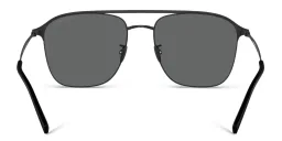 Shop GIORGIO ARMANI Logo Square Sunglasses in Matte Black online.