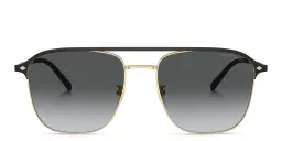 Shop GIORGIO ARMANI Logo Square Sunglasses in Gold online.