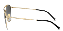 Shop GIORGIO ARMANI Logo Square Sunglasses in Gold online.