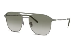 Shop GIORGIO ARMANI Logo Square Sunglasses in Gunmetal online.