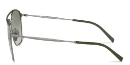 Shop GIORGIO ARMANI Logo Square Sunglasses in Gunmetal online.