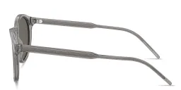 Shop GIORGIO ARMANI Logo Signature Panthos Sunglasses in Transparent Grey online.