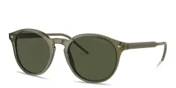 Shop GIORGIO ARMANI Armani Code Panthos Sunglasses in Transparent Green online.