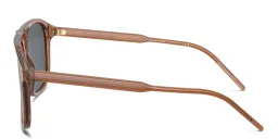 Shop GIORGIO ARMANI Logo Square Sunglasses in Transparent Brown online.