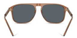 Shop GIORGIO ARMANI Logo Square Sunglasses in Transparent Brown online.