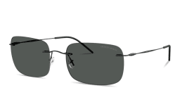 Shop GIORGIO ARMANI Logo Rimless Pillow Sunglasses in Matte Black online.