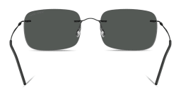 Shop GIORGIO ARMANI Logo Rimless Pillow Sunglasses in Matte Black online.