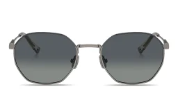 Shop BRUNELLO CUCINELLI Intarsia Rays Unisex Irregular Sunglasses in Gunmetal online.
