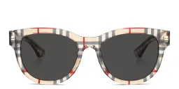 Shop BURBERRY Logo Panthos Sunglasses in Vintage Check online.