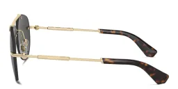 Shop BURBERRY Logo Rimless Pilot Sunglasses in Light Gold online.