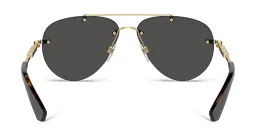 Shop BURBERRY Logo Rimless Pilot Sunglasses in Light Gold online.