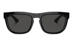 Shop BURBERRY Logo Square Sunglasses in Black online.