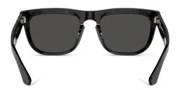 Shop BURBERRY Logo Square Sunglasses in Black online.