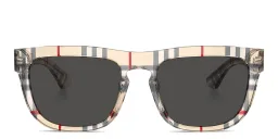 Shop BURBERRY Logo Square Sunglasses in Brown online.