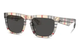 Shop BURBERRY Vintage Check Square Sunglasses in Brown online.
