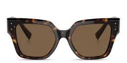 Shop Dolce & Gabbana Logo Square Sunglasses in Havana online.