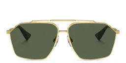 Shop Dolce & Gabbana Logo Aviator Sunglasses in Gold online.