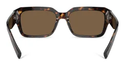 Shop Dolce & Gabbana Logo Rectangle Sunglasses in Havana online.