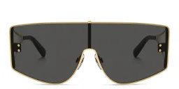 Shop Dolce & Gabbana Logo Rectangle Sunglasses in Gold online.