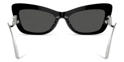 Shop Dolce & Gabbana Rhinestone DG Motif Cat-Eye Sunglasses in Black online.