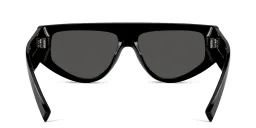 Shop Dolce & Gabbana Logo Rectangle Sunglasses in Black online.
