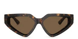 Shop Dolce & Gabbana Logo Butterfly Sunglasses in Havana online.