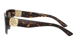 Shop Dolce & Gabbana Logo Butterfly Sunglasses in Havana online.