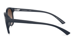 Shop Emporio Armani Logo Panthos Sunglasses in Blue online.