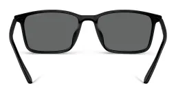 Shop Emporio Armani Logo Rectangle Sunglasses in Matte Black online.
