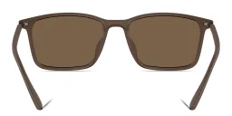 Shop Emporio Armani Logo Rectangle Sunglasses in Brown online.