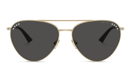 Shop JIMMY CHOO Rhinestone-Embellished Aviator Sunglasses in Gold online.