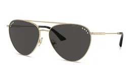 Shop JIMMY CHOO Rhinestone-Embellished Aviator Sunglasses in Gold online.