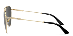 Shop JIMMY CHOO Rhinestone-Embellished Aviator Sunglasses in Gold online.