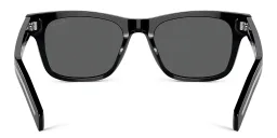 Shop PRADA Logo Rectangle Sunglasses in Black online.