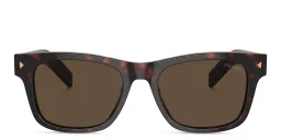 Shop PRADA Logo Rectangle Sunglasses in Tortoise online.