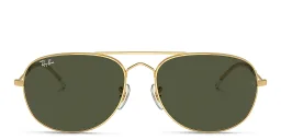 Shop Ray-Ban Bain Bridge Unisex Pilot Sunglasses in Gold online.