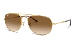 Shop Ray-Ban Bain Bridge Unisex Pilot Sunglasses in Polished Gold online.