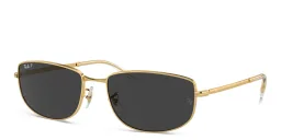 Shop Ray-Ban Logo Unisex Irregular Sunglasses in Gold online.