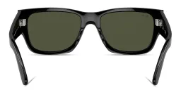 Shop Ray-Ban Carlos Unisex Rectangle Sunglasses in Black online.