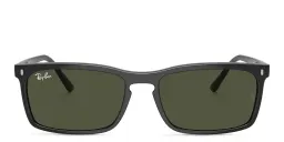 Shop Ray-Ban Logo-Embossed Unisex Rectangle Sunglasses in Black online.