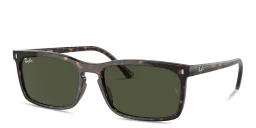 Shop Ray-Ban Logo-Embossed Unisex Rectangle Sunglasses in Havana online.