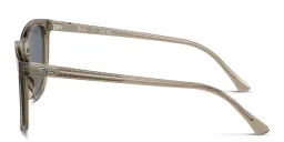 Shop Ray-Ban Logo Unisex Square Sunglasses in Transparent Brown online.