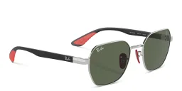 Shop Ray-Ban Scuderia Ferrari Collection Unisex Irregular Sunglasses in Silver online.