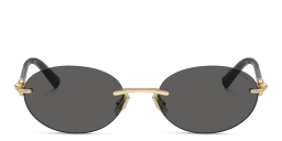 Shop TIFFANY Tiffany HardWear Rimless Oval Sunglasses in Gold online.