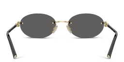 Shop TIFFANY Tiffany HardWear Rimless Oval Sunglasses in Gold online.