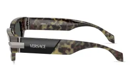 Shop VERSACE Medusa Rectangle Sunglasses in Havana online.