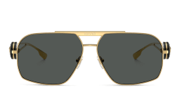 Shop VERSACE Medusa Irregular Sunglasses in Gold online.