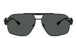 Shop VERSACE Medusa Irregular Sunglasses in Matte Black online.
