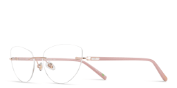 Shop EYE'M Rimless Wide Cat-Eye Eyeglasses in Rose Gold online.