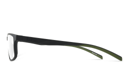 Shop EYE'M Clip-On Rectangle Eyeglasses in Rubber Black online.